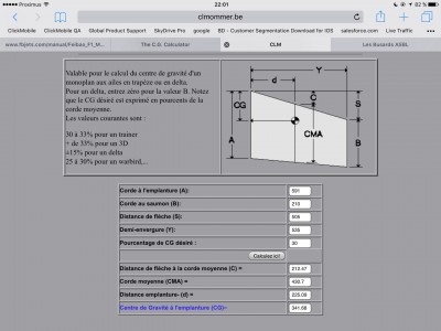 Calcul avec la surface de l'aile seule (30% de la CMA)